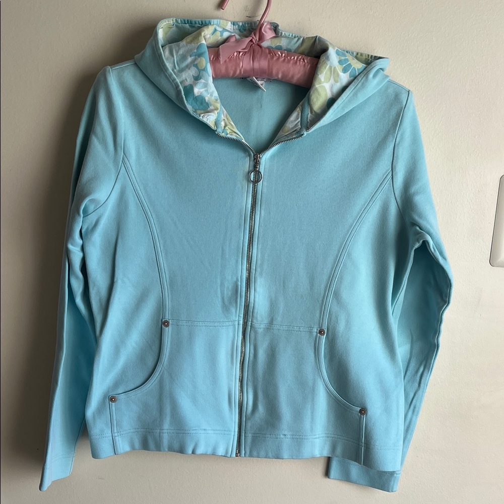 Ann Taylor Loft Cotton Cropped Hoodie With Zipper